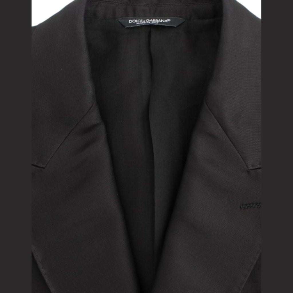 Dolce & Gabbana Black silk slim fit blazer