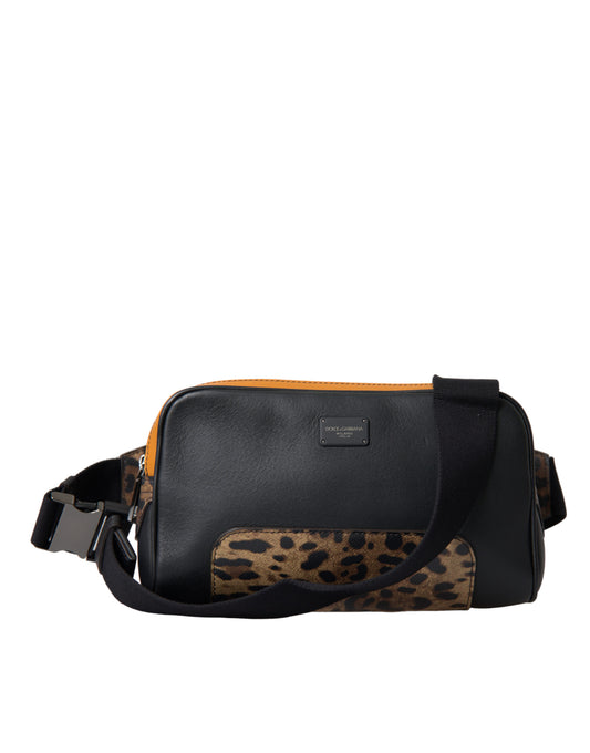 Dolce & Gabbana Black Exotic Leather Logo Belt Waist Fanny Pack Bag Dolce & Gabbana