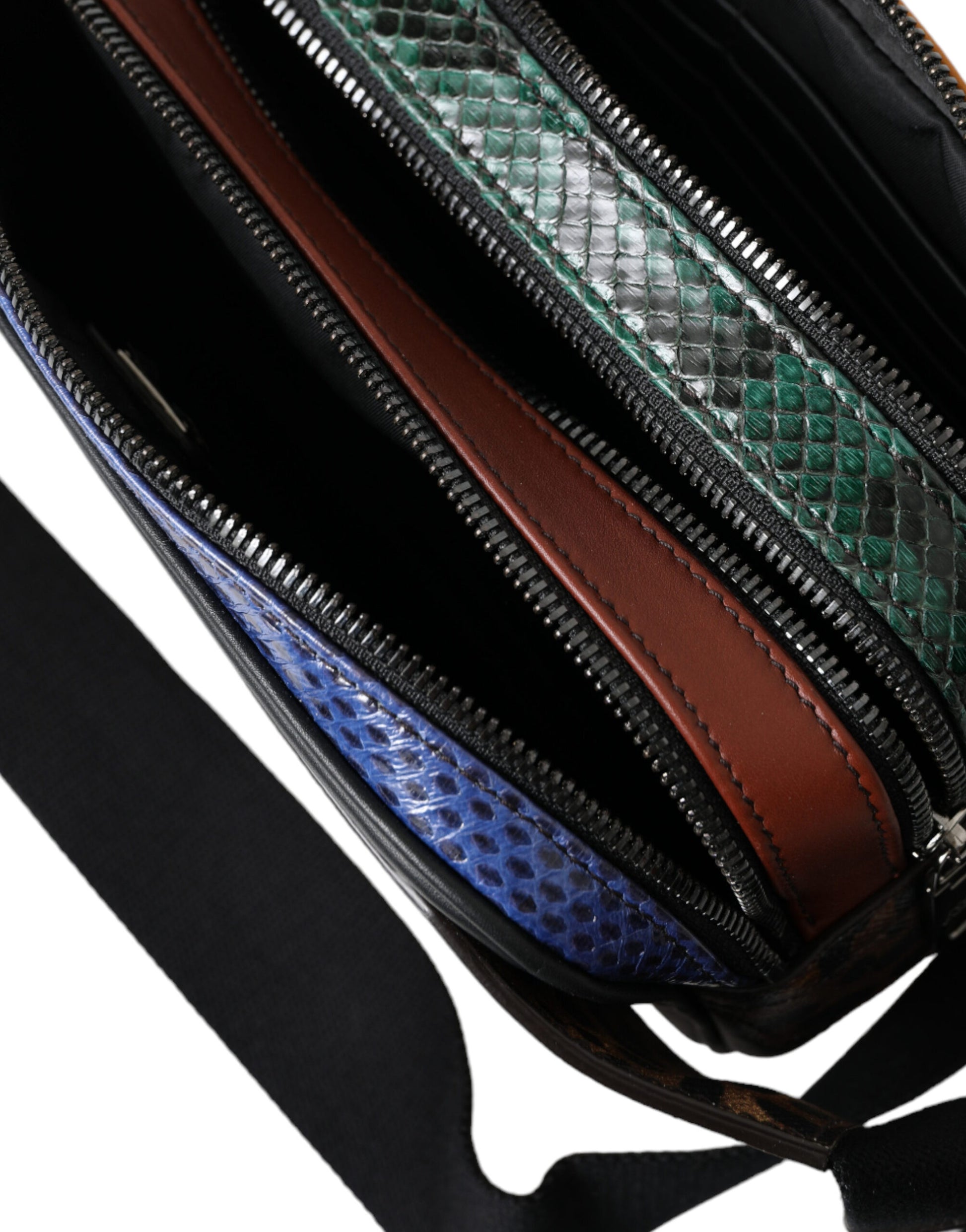 Dolce & Gabbana Black Exotic Leather Logo Belt Waist Fanny Pack Bag Dolce & Gabbana
