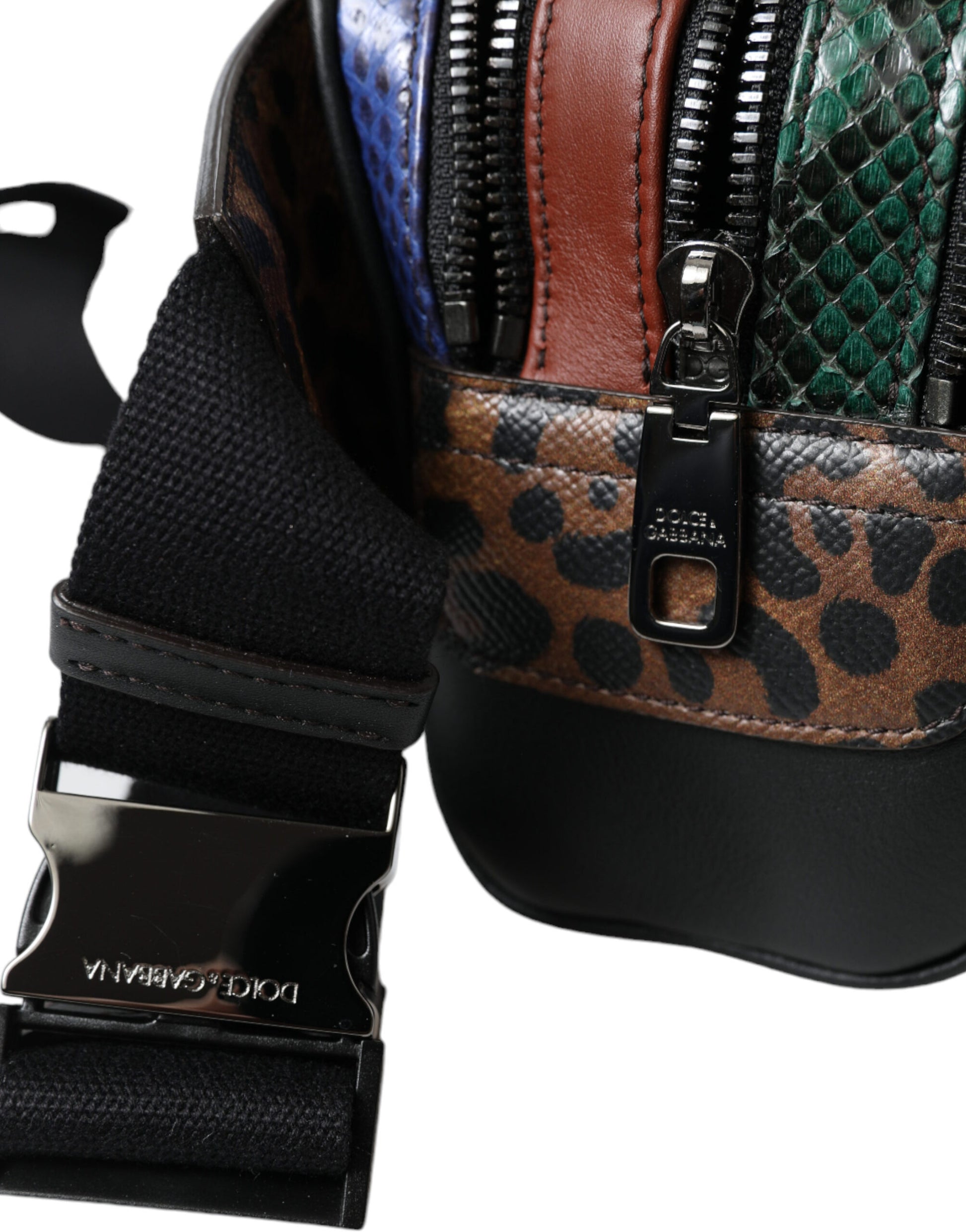 Dolce & Gabbana Black Exotic Leather Logo Belt Waist Fanny Pack Bag Dolce & Gabbana