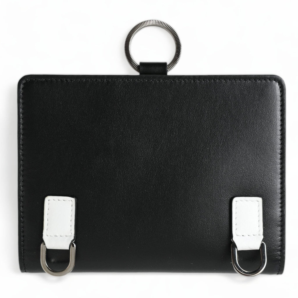 Dolce & Gabbana Black Leather Crystal Embellished Card Holder Wallet