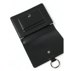 Dolce & Gabbana Black Leather Crystal Embellished Card Holder Wallet
