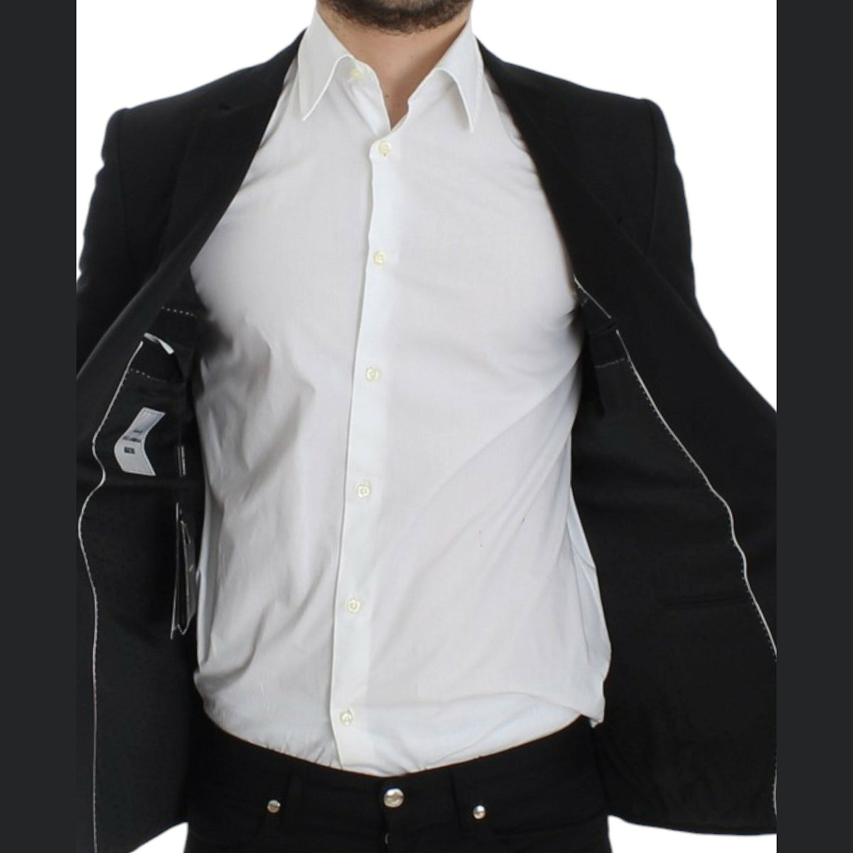 Dolce & Gabbana Black wool MARTINI slim blazer