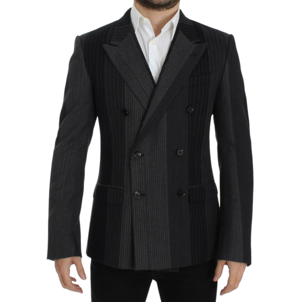 Dolce & Gabbana Gray striped wool stretch blazer