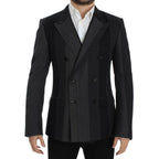 Dolce & Gabbana Gray striped wool stretch blazer