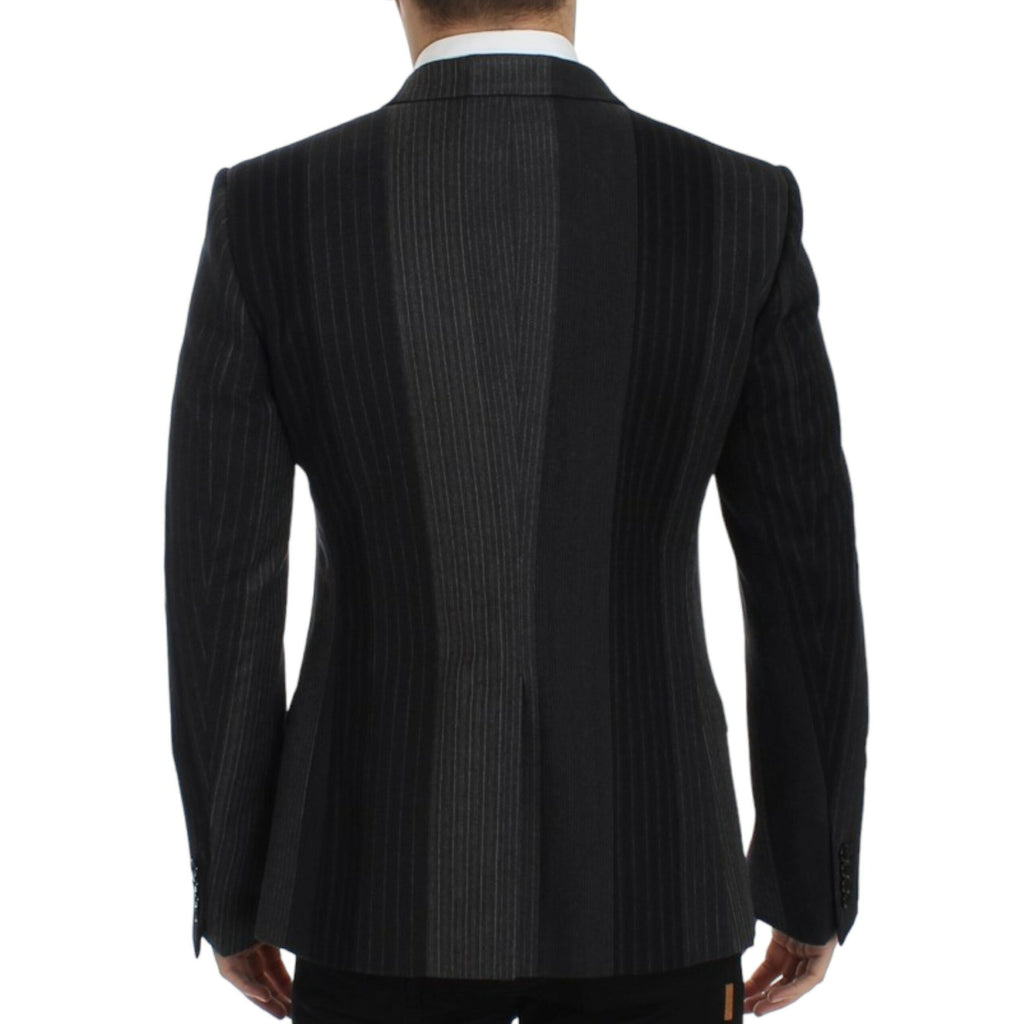 Dolce & Gabbana Gray striped wool stretch blazer