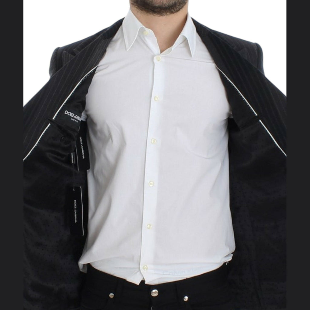 Dolce & Gabbana Gray striped wool stretch blazer
