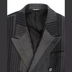 Dolce & Gabbana Gray striped wool stretch blazer