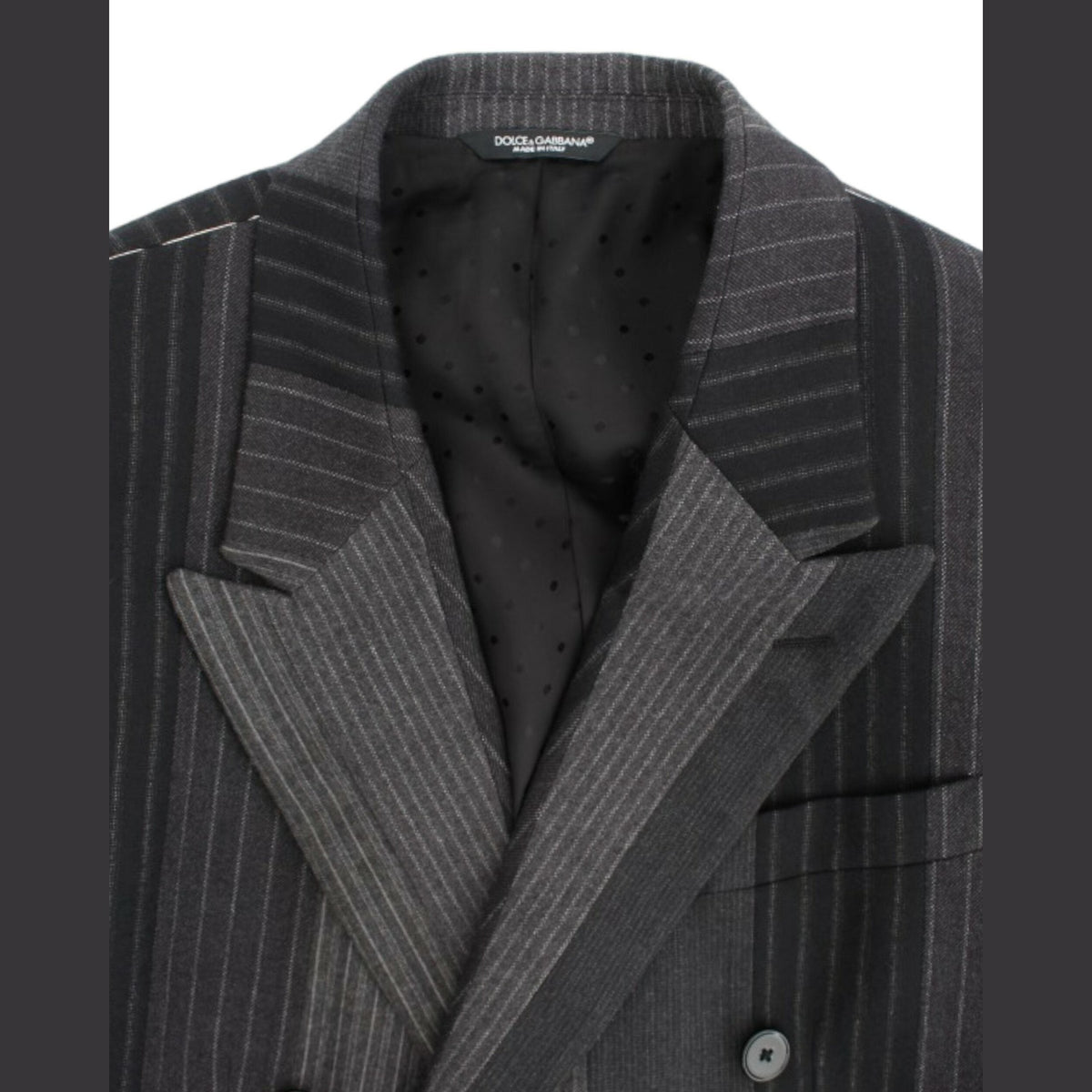 Dolce & Gabbana Gray striped wool stretch blazer