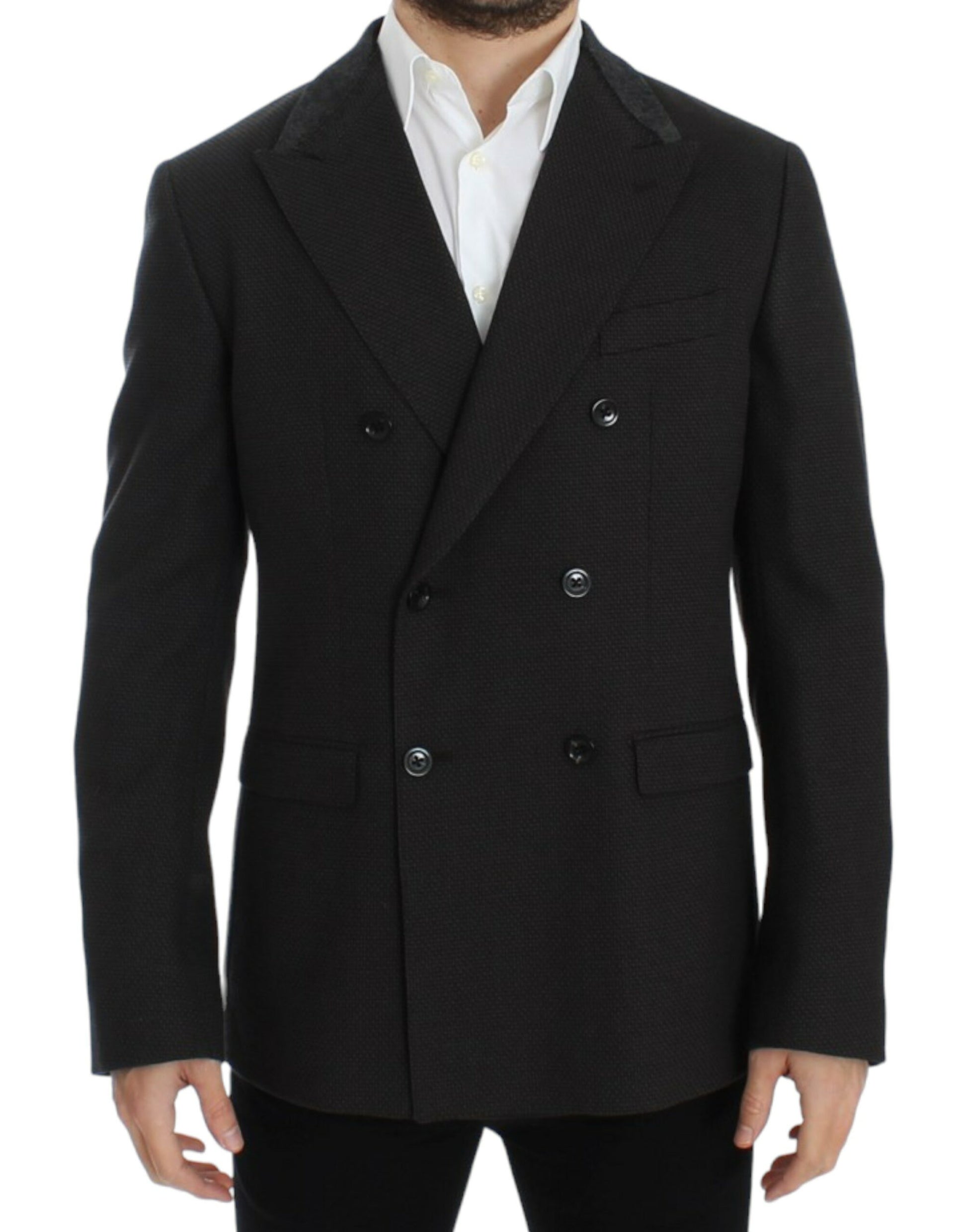 Dolce & Gabbana Brown wool slim fit blazer Dolce & Gabbana