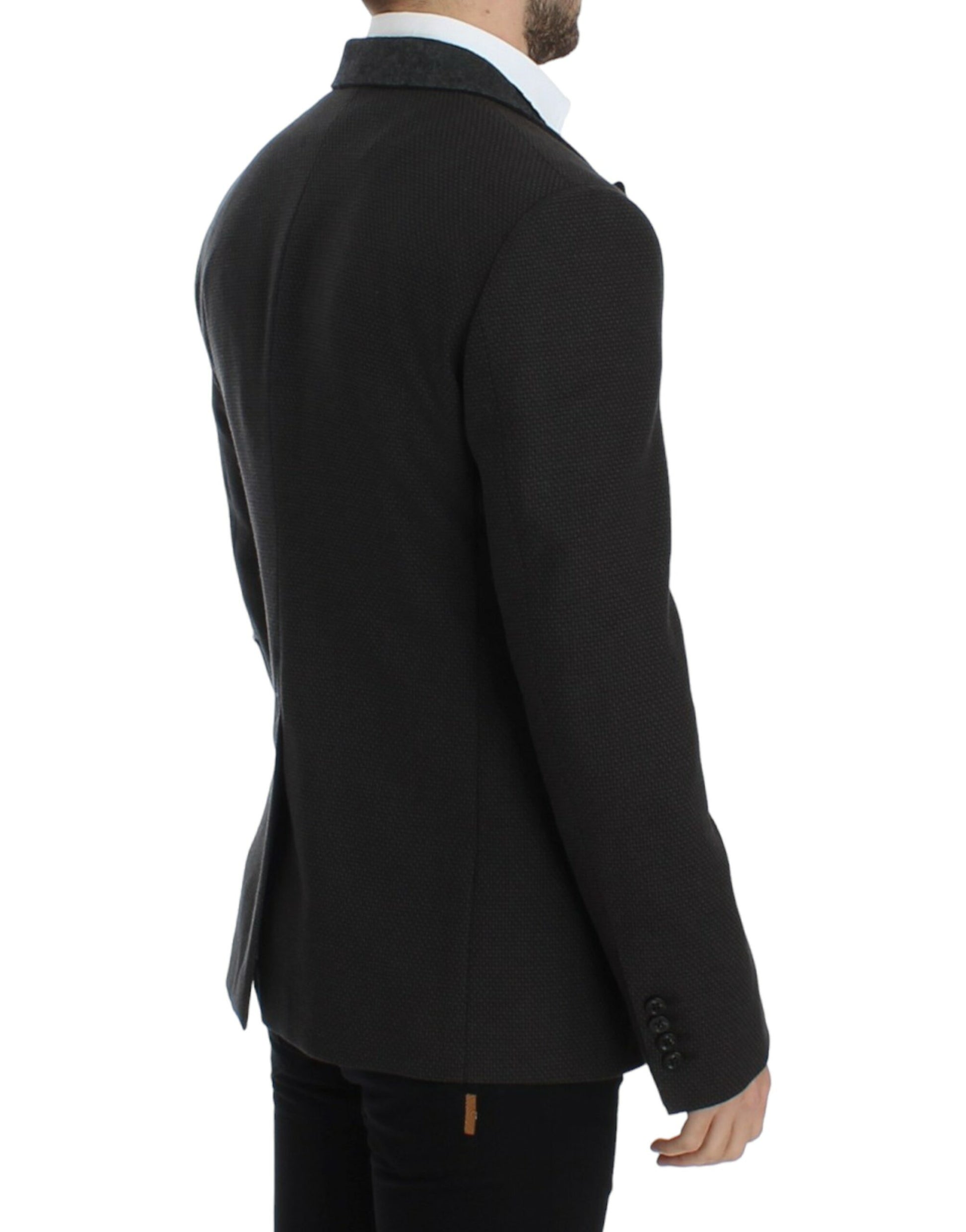 Dolce & Gabbana Brown wool slim fit blazer Dolce & Gabbana