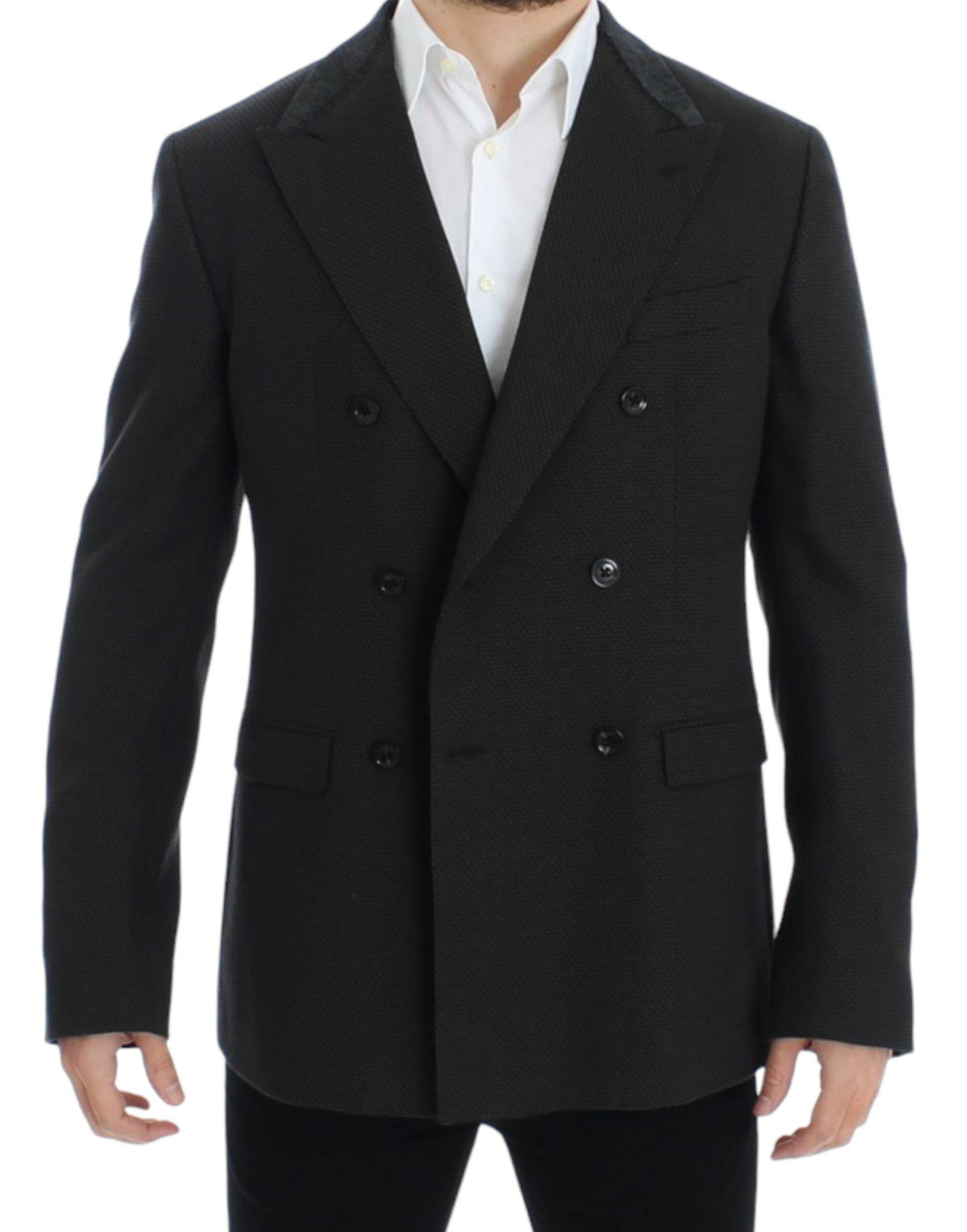Dolce & Gabbana Brown wool slim fit blazer Dolce & Gabbana
