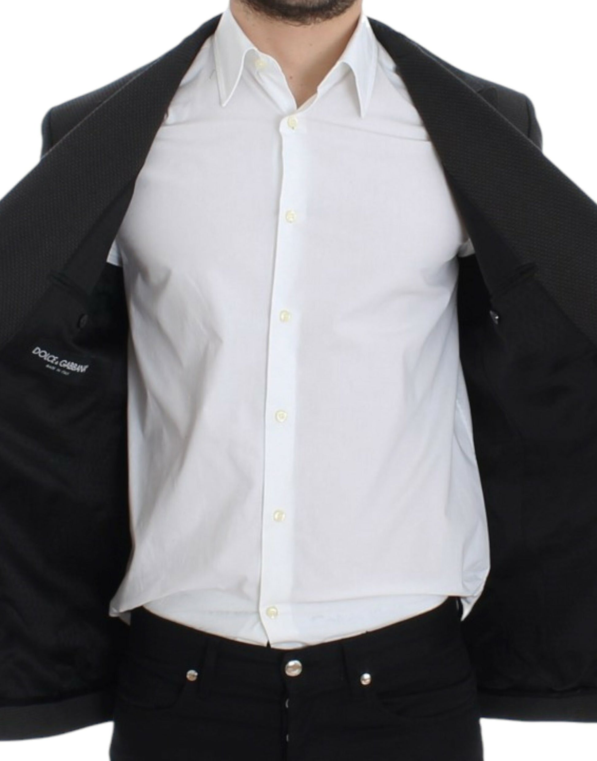 Dolce & Gabbana Brown wool slim fit blazer Dolce & Gabbana