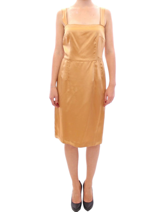 Dolce & Gabbana Bronze silk sheath dress Dolce & Gabbana