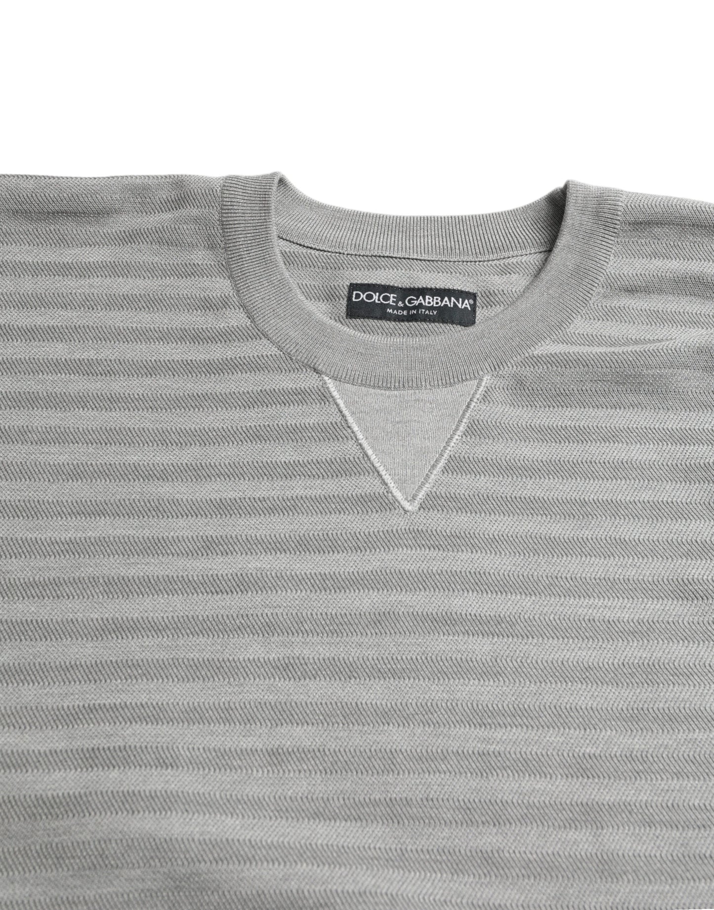 Dolce & Gabbana Gray Crewneck Pullover Silk Top Sweater Dolce & Gabbana