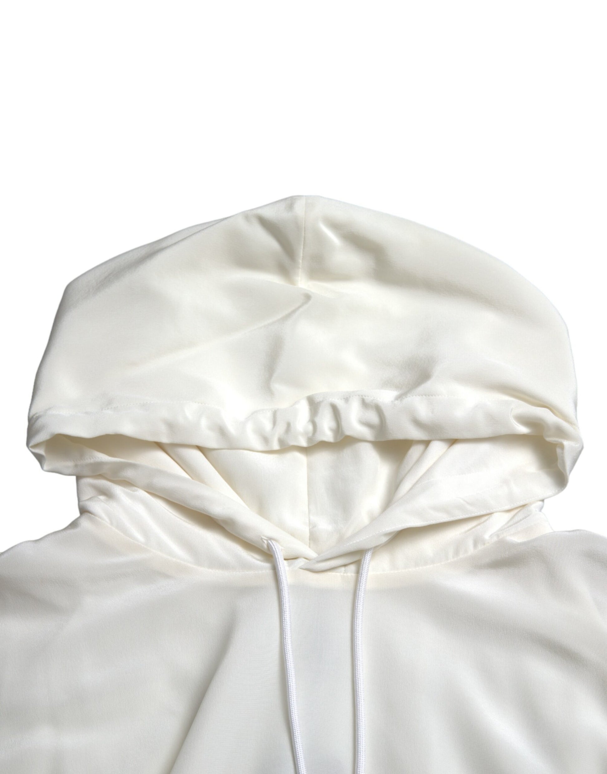 Dolce & Gabbana White Floral Print Hooded Pullover Sweater Dolce & Gabbana