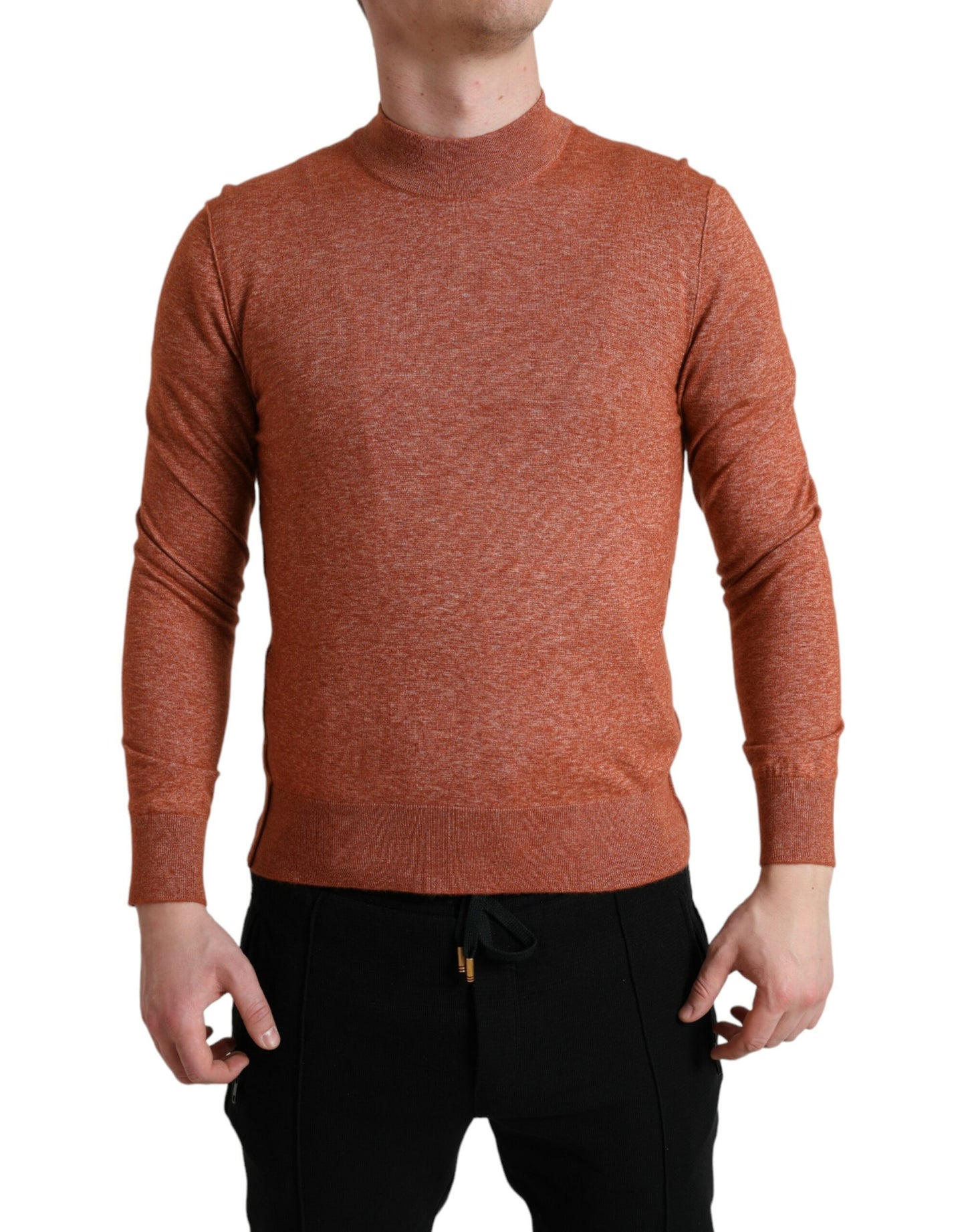 Dolce & Gabbana Orange Cashmere Crew Neck Pullover Sweater Dolce & Gabbana