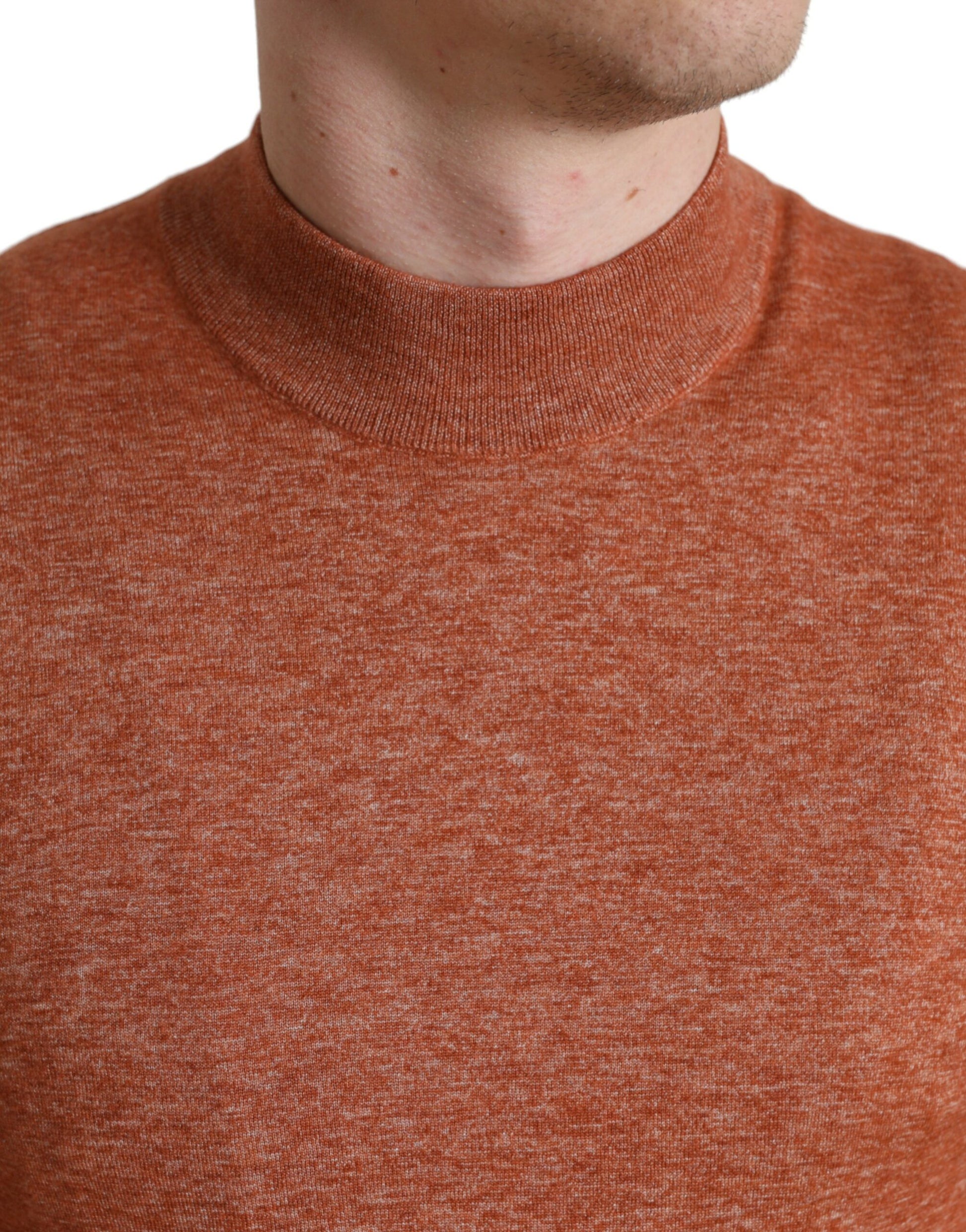 Dolce & Gabbana Orange Cashmere Crew Neck Pullover Sweater Dolce & Gabbana