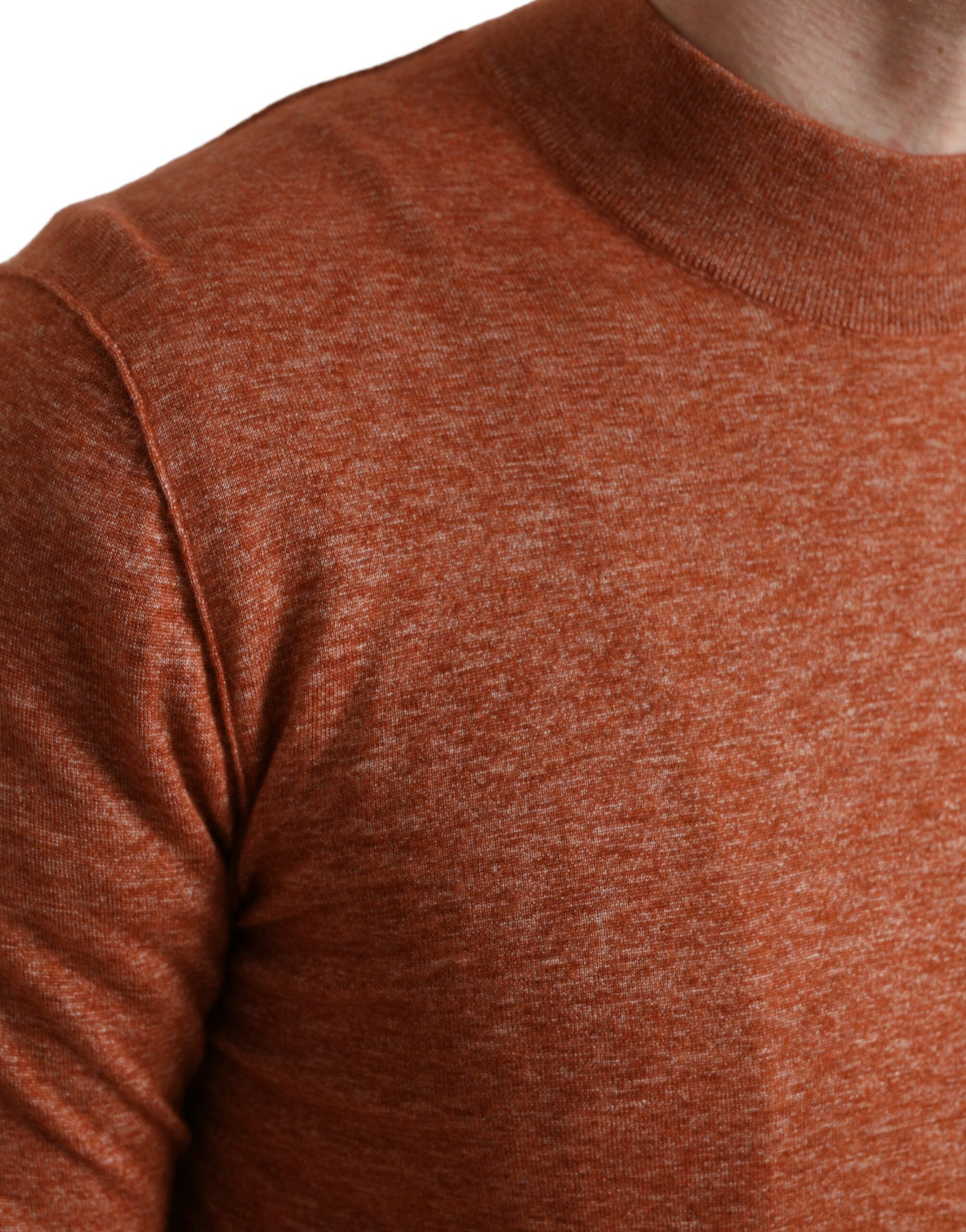 Dolce & Gabbana Orange Cashmere Crew Neck Pullover Sweater Dolce & Gabbana