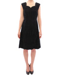 Dolce & Gabbana black floral lace Sicily runway dress with intricate lace details and elegant silhouette.