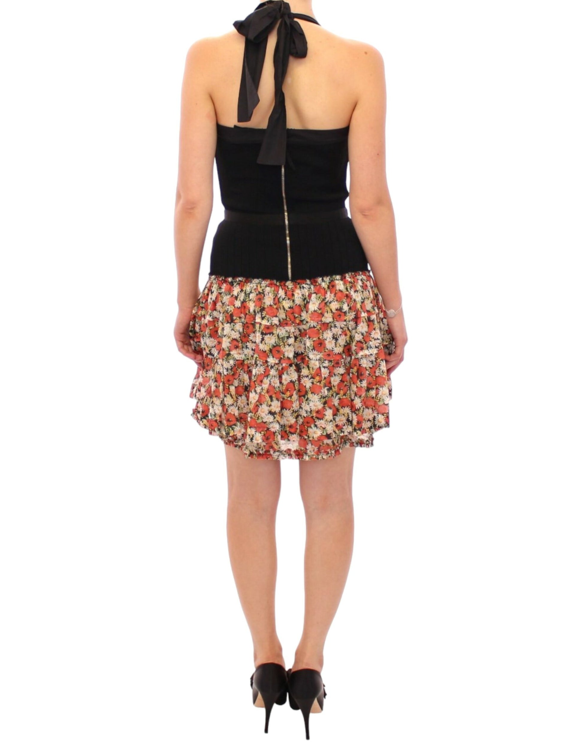 Dolce & Gabbana Multicolor floral bubble halterneck dress Dolce & Gabbana