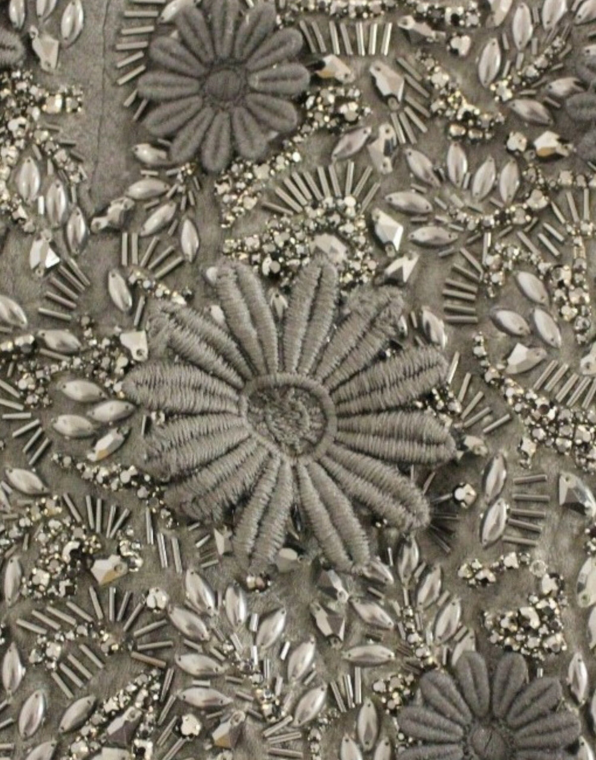 Black floral crystal-embellished dress by Dolce & Gabbana, featuring intricate floral details and elegant design.