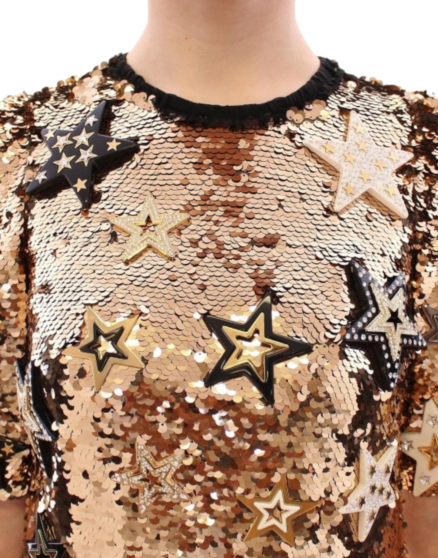 Dolce & Gabbana Masterpiece gold sequined crystal swarovski dress Dolce & Gabbana