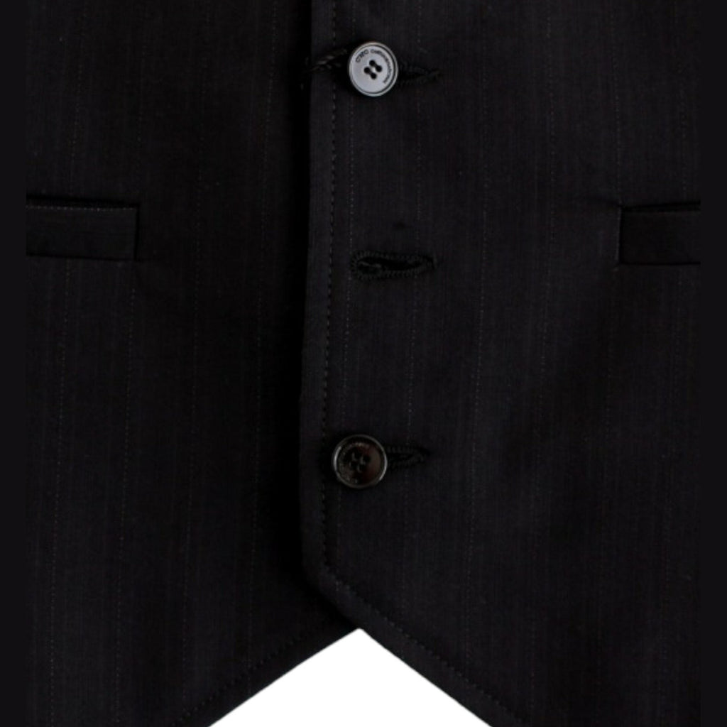 Costume National Black striped cotton casual vest