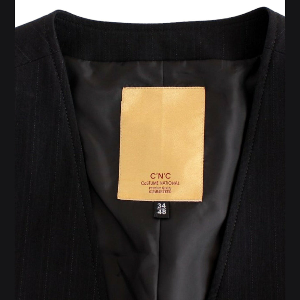 Costume National Black striped cotton casual vest