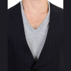 Costume National Black striped cotton casual vest