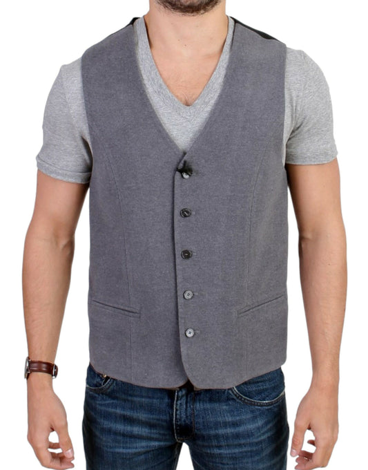 Costume National Gray cotton blend casual vest Costume National