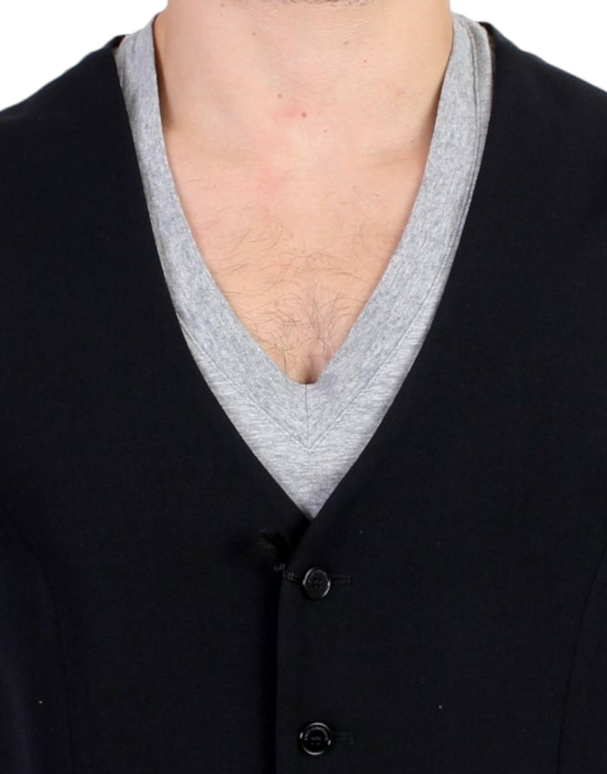 Costume National Black wool blend casual vest Costume National