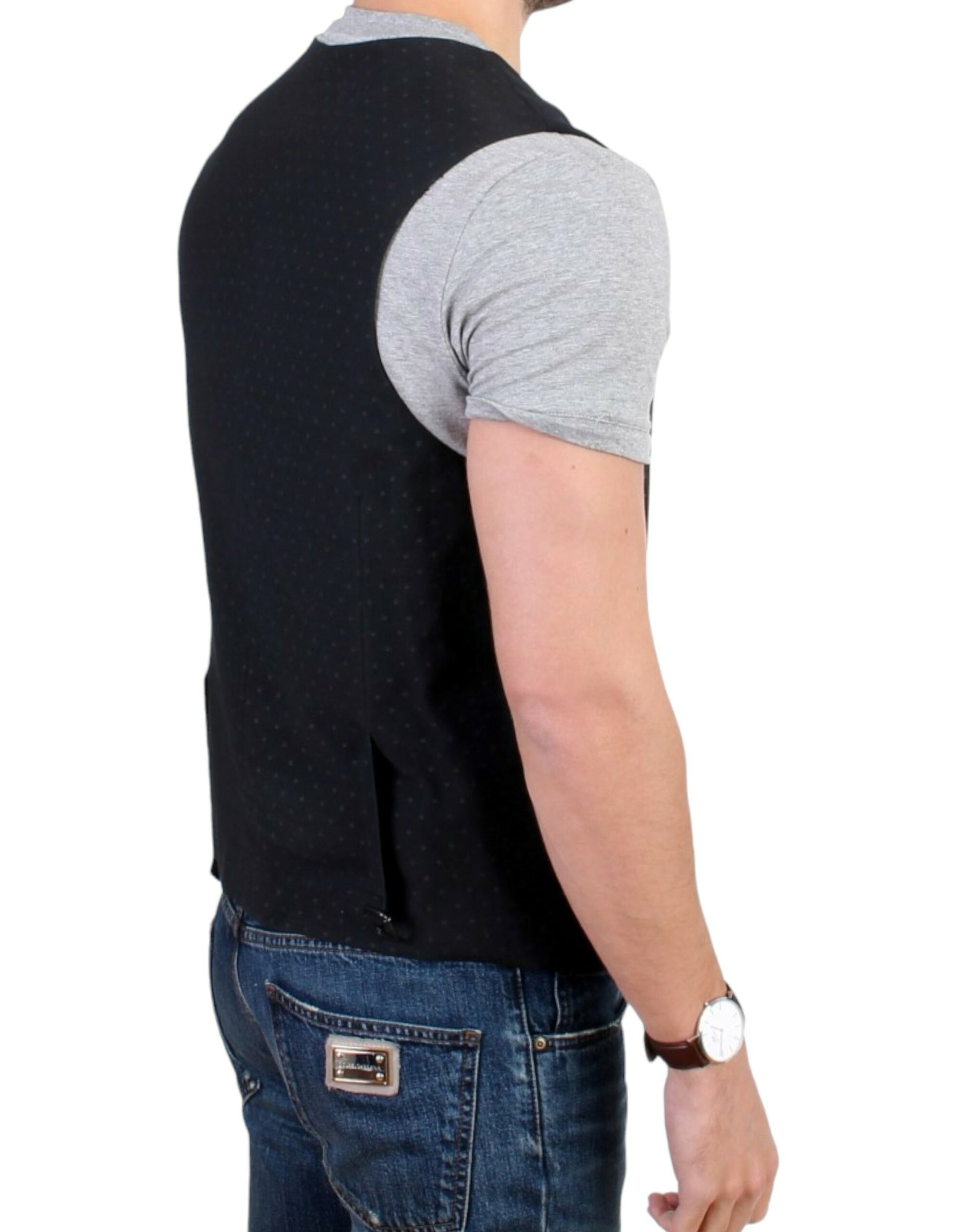 Costume National Black wool blend casual vest Costume National