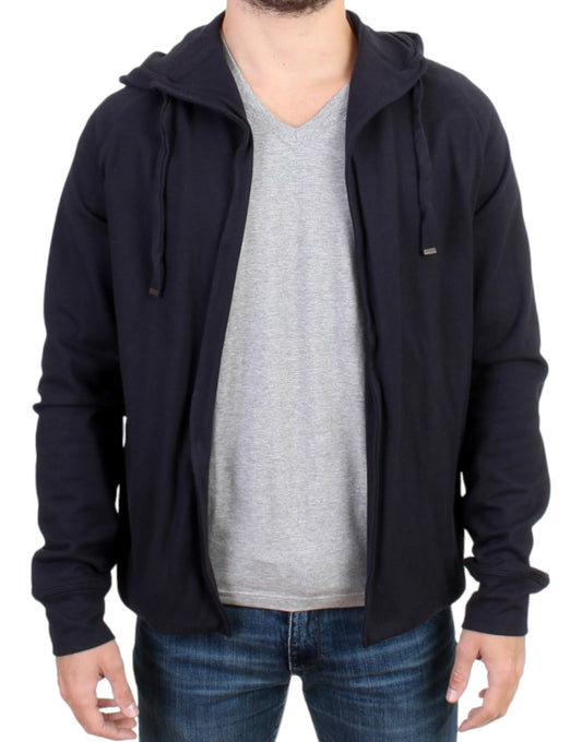 Costume National Blue hooded cotton sweater Costume National