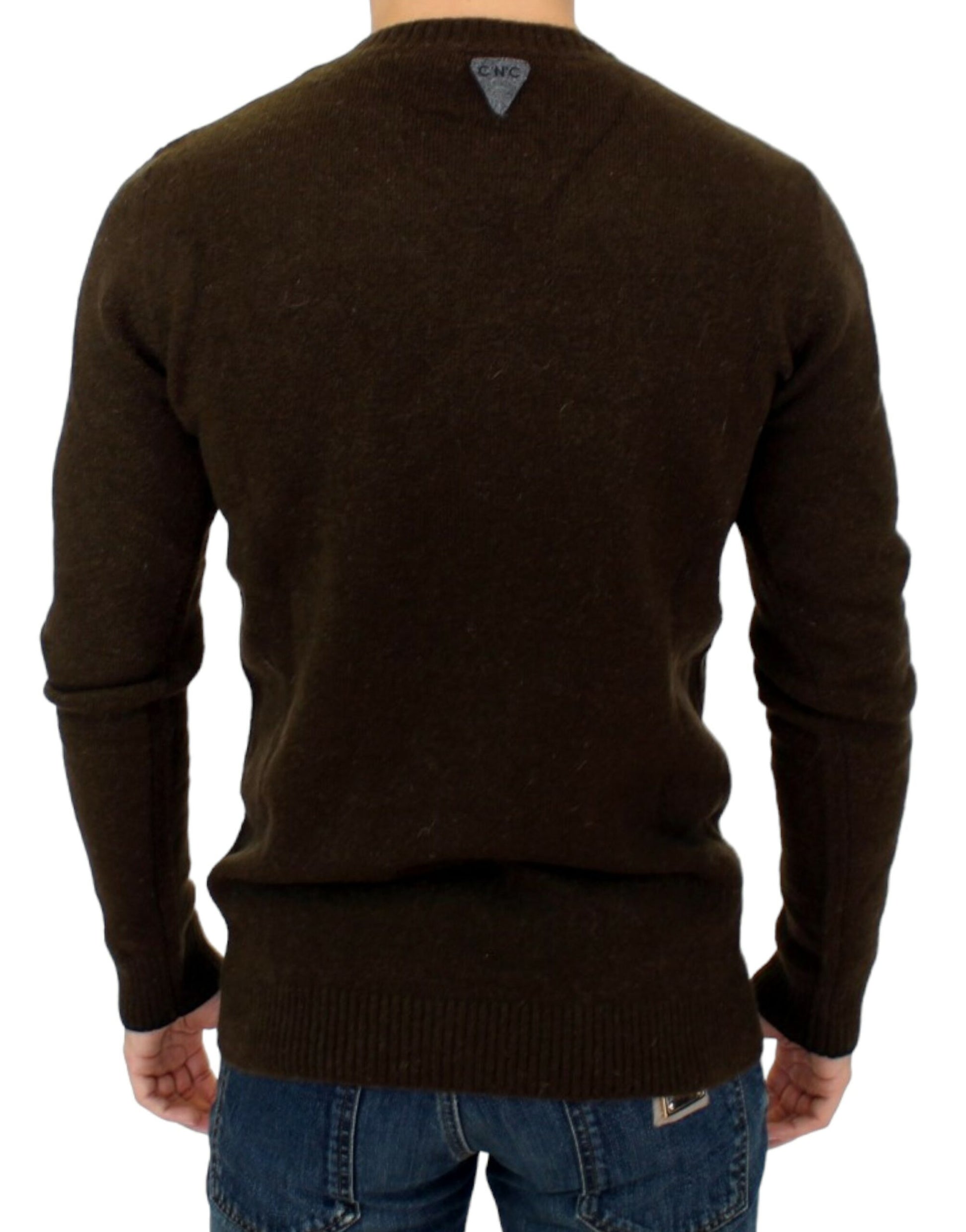 Costume National Brown striped crewneck sweater Costume National