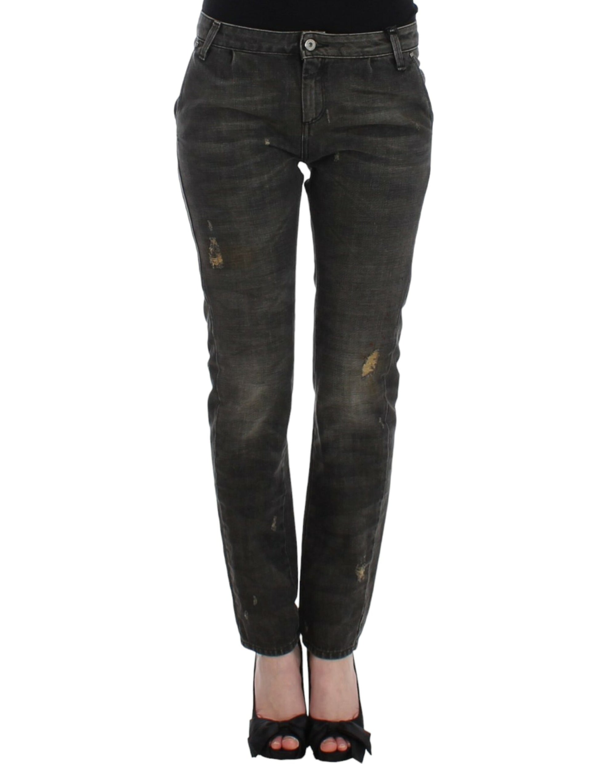 Costume National Gray distressed jeans Costume National