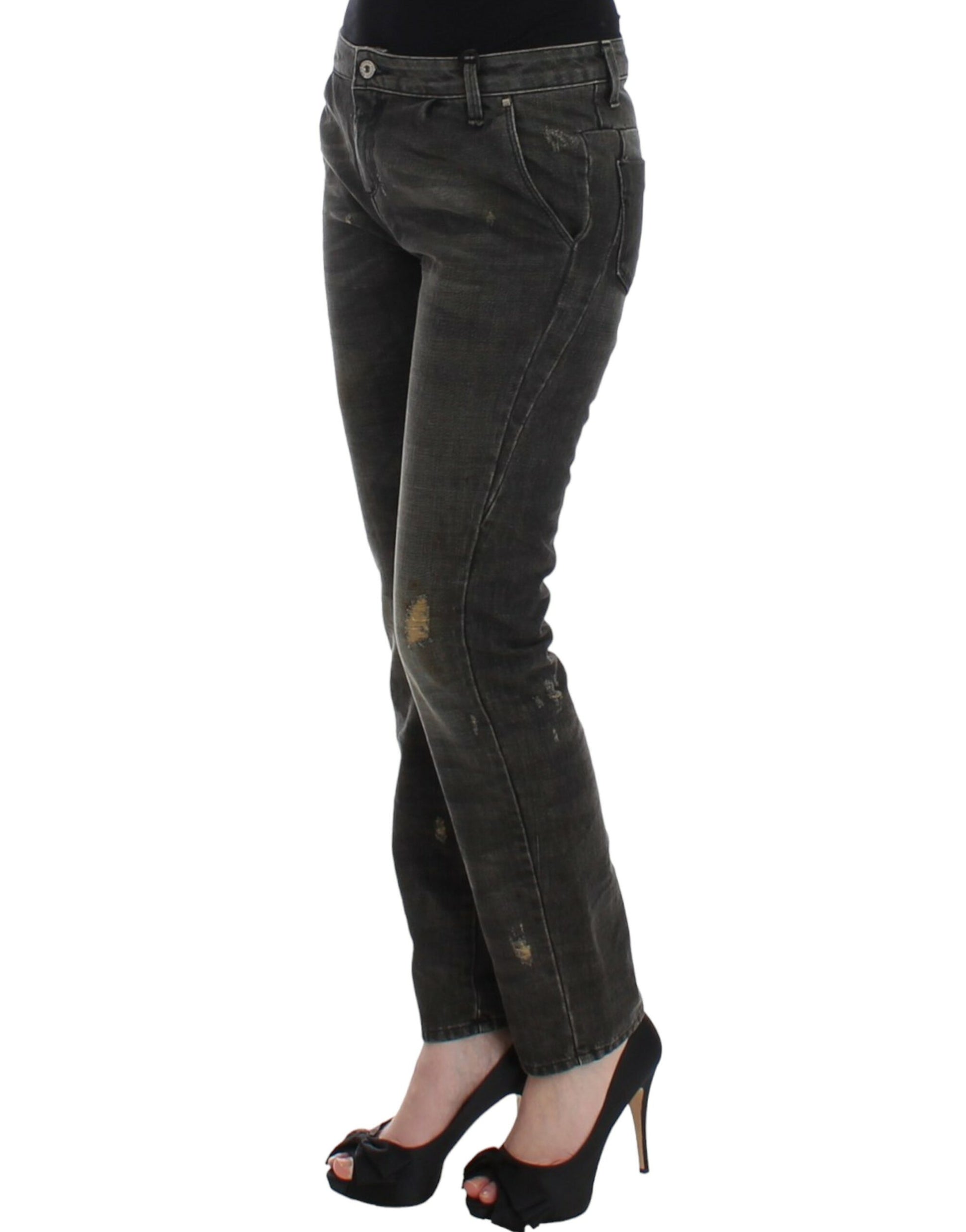 Costume National Gray distressed jeans Costume National
