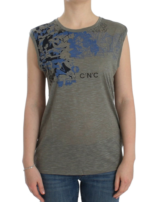 Costume National Gray print sleeveless t-shirt Costume National