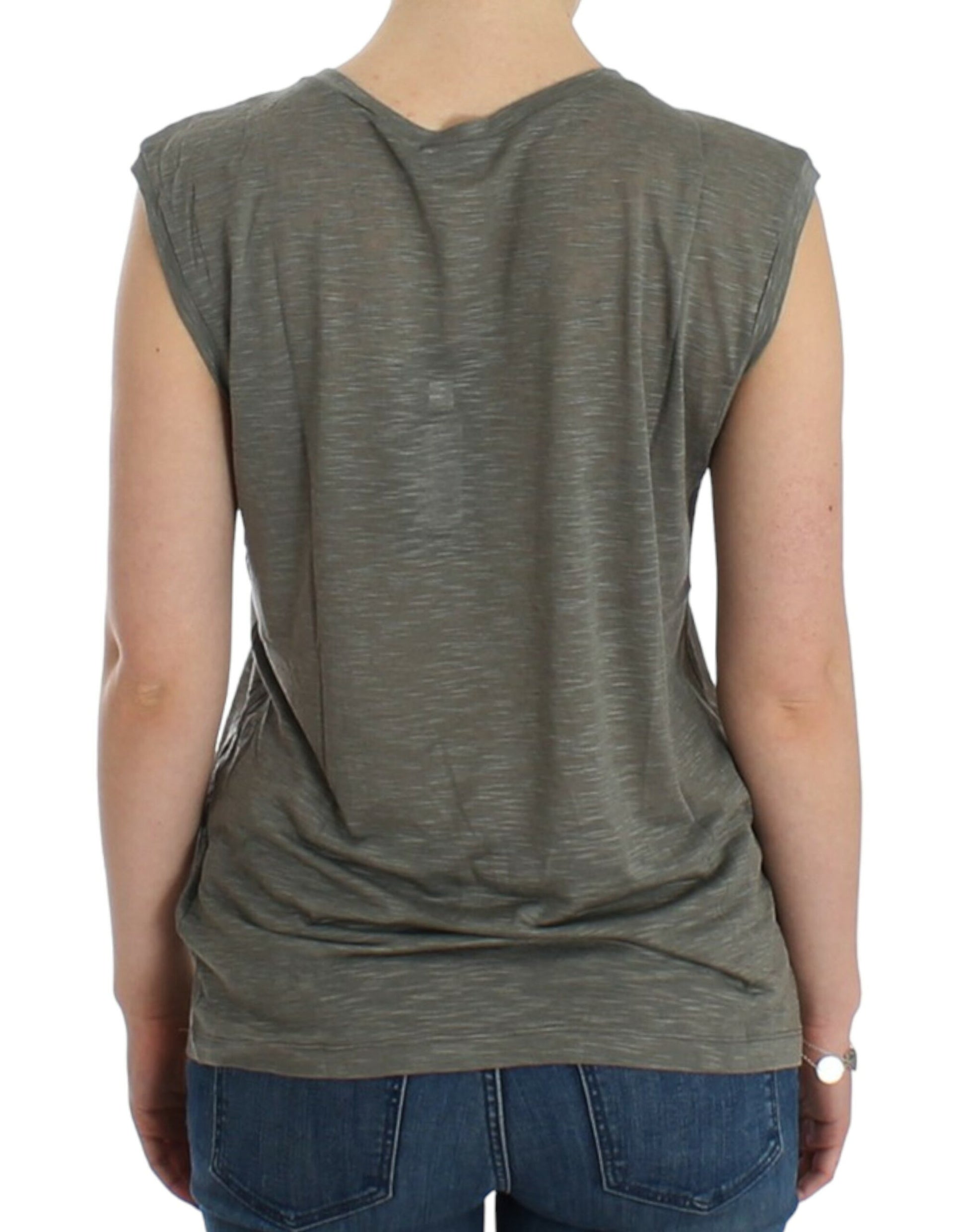 Costume National Gray print sleeveless t-shirt Costume National