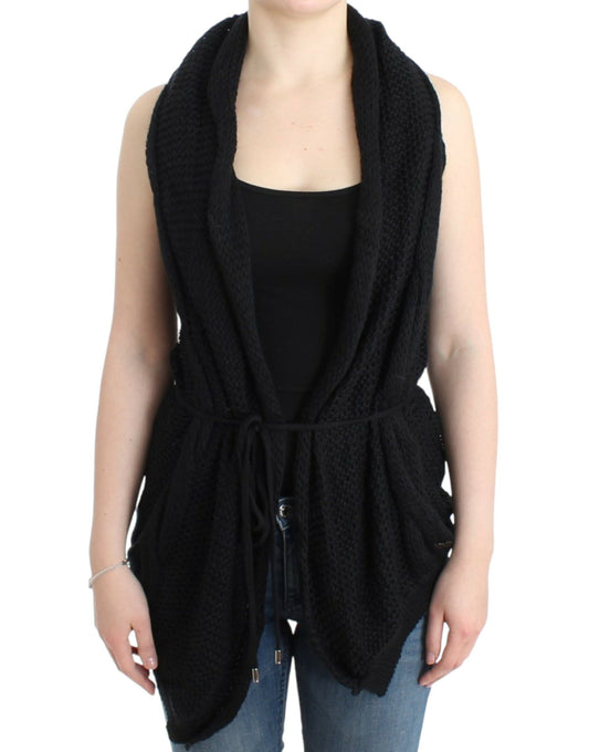 Costume National Black sleeveless knitted cardigan Costume National