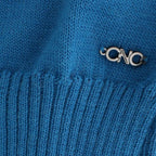Costume National Blue knitted scoopneck sweater
