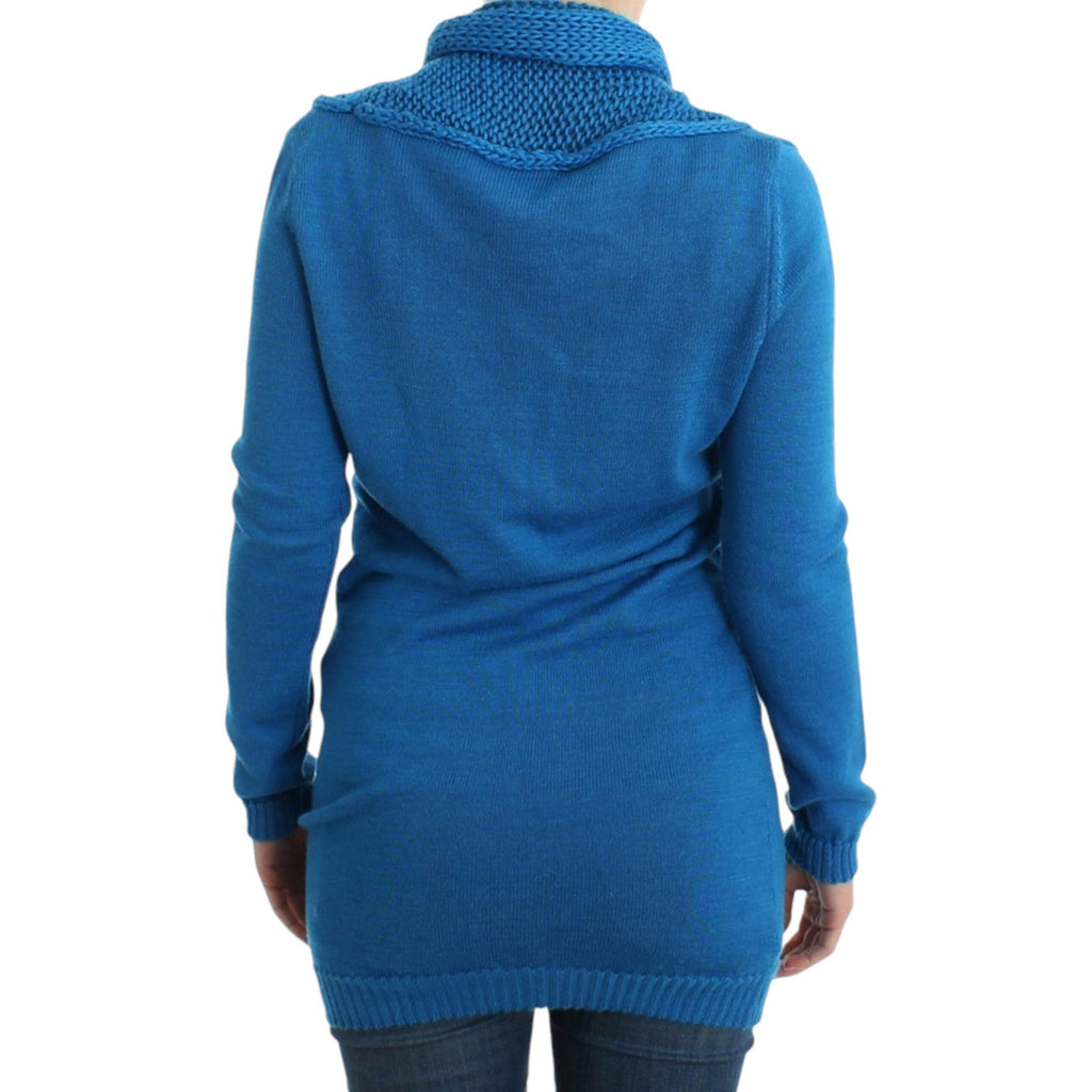 Costume National Blue knitted scoopneck sweater