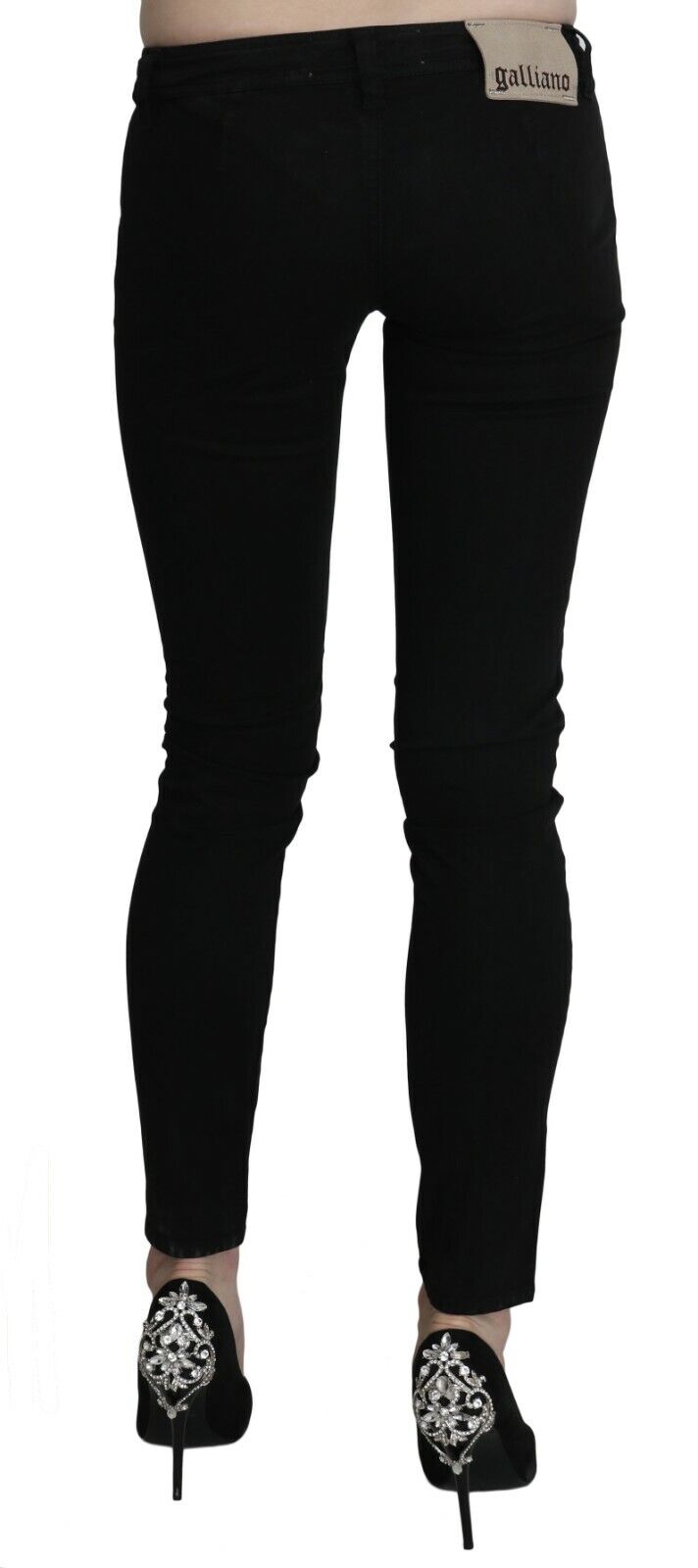 Dolce & Gabbana Black Low Waist Zipper Cropped Skinny Denim Pants Dolce & Gabbana