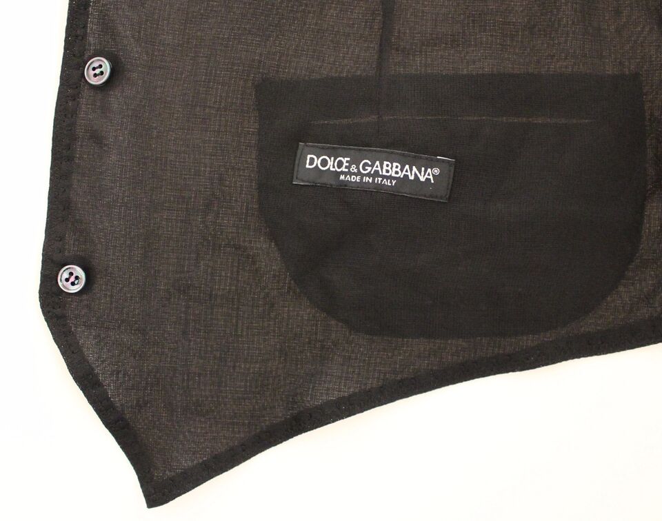 Dolce & Gabbana Black Wool Formal Dress Vest Gilet Jacket Dolce & Gabbana