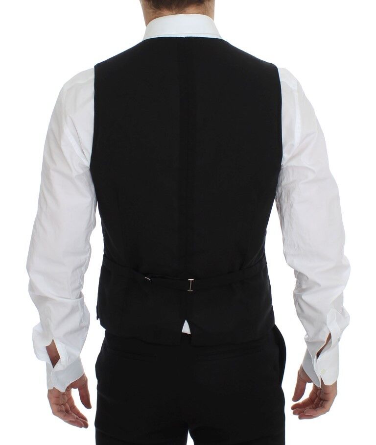 Dolce & Gabbana Black Wool Formal Dress Vest Gilet Jacket Dolce & Gabbana