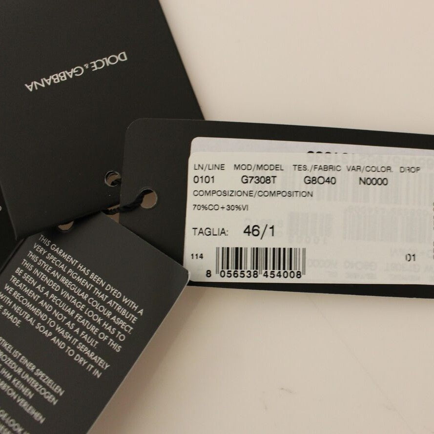 Dolce & Gabbana Black Cotton Blend Dress Vest Gilet Dolce & Gabbana