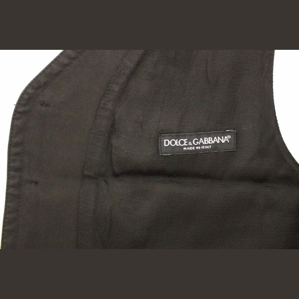 Dolce & Gabbana Black Cotton Blend Dress Vest Gilet Dolce & Gabbana