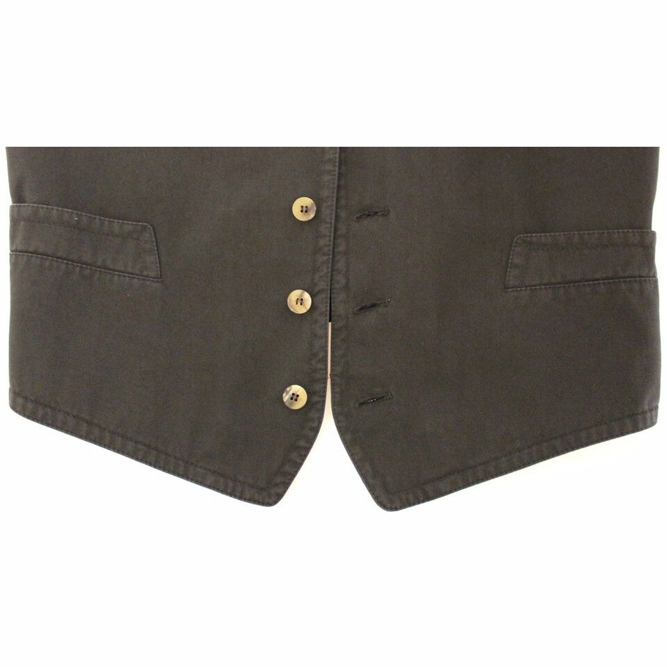 Dolce & Gabbana Black Cotton Blend Dress Vest Gilet Dolce & Gabbana