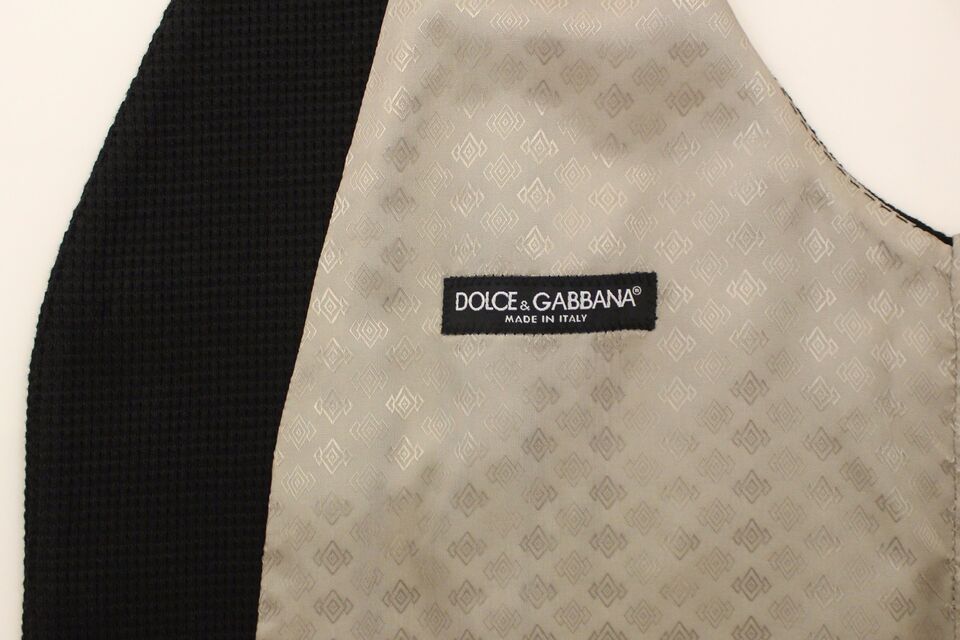 Dolce & Gabbana Black Cotton Dress Vest Blazer Jacket Dolce & Gabbana