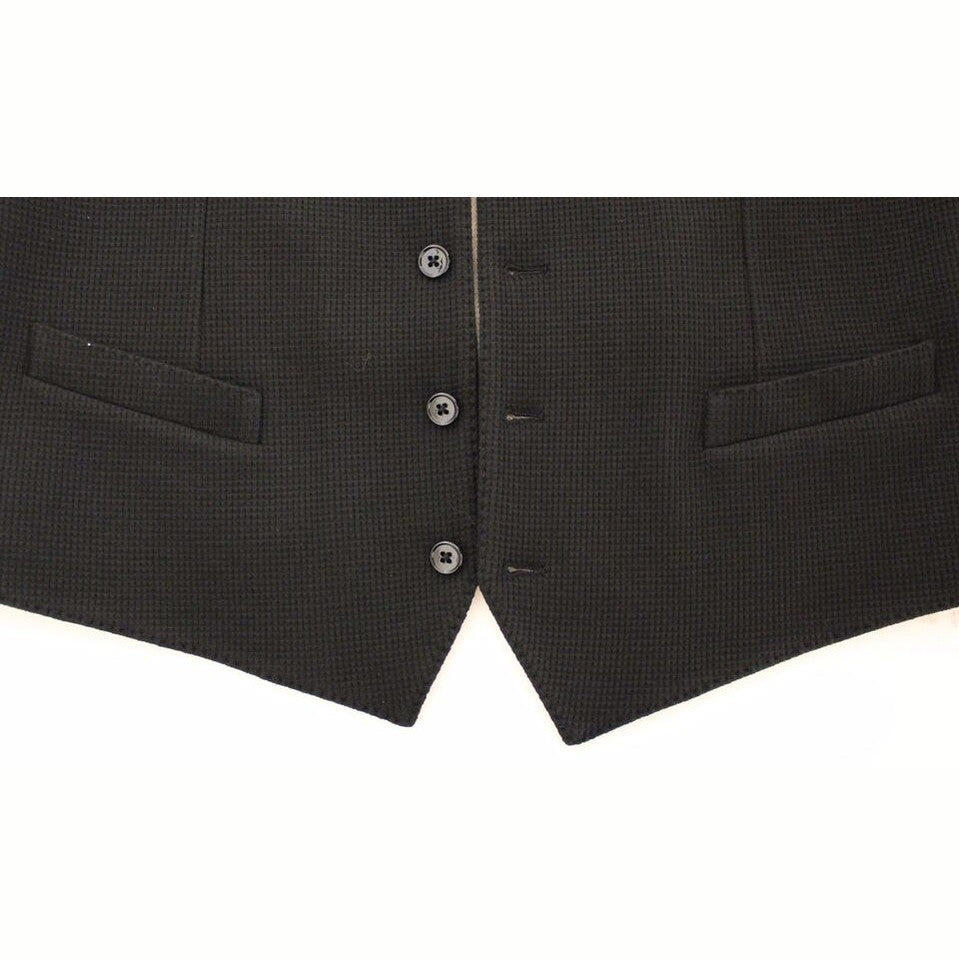 Dolce & Gabbana Black Cotton Dress Vest Blazer Jacket